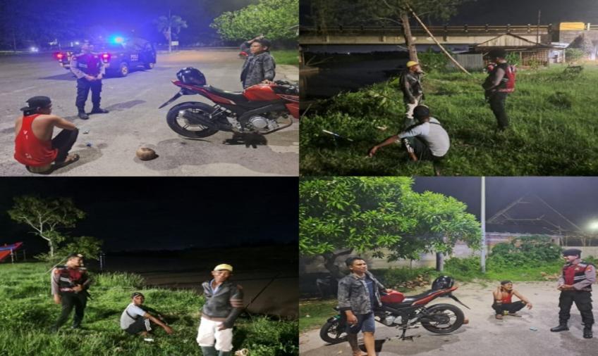 Patroli Mobiling, Personel Sat Samapta Polresta Bengkulu Sambangi Pemuda yang Berkumpul 