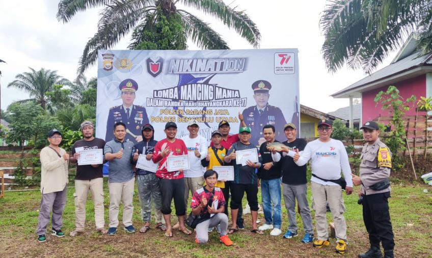 HUT Bhayangkara ke-77, Polsek Padang Jaya Gelar Lomba Mancing