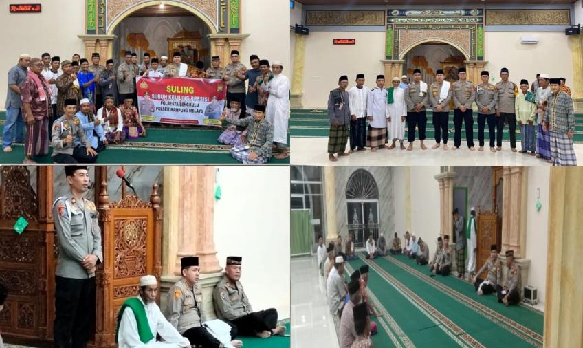 Subuh Keliling, Kapolresta Bengkulu Sambangi dan Berikan Imbaun Kepada Jemaah Masjid Al- Muhajirin 