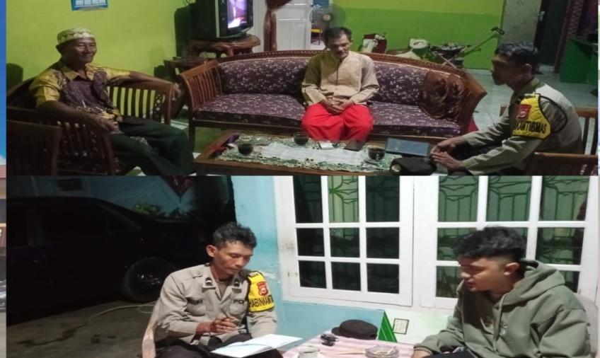 Sambang dan Koordinasi, Bhabinkamtibmas Polsek Kampung Melayu Sampaikan Imbauan Kamtibmas