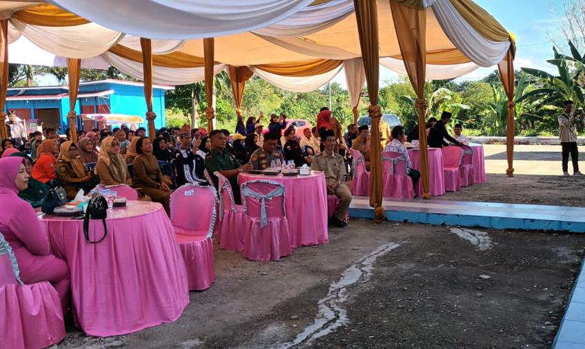 Bhabinkamtibmas Polsek Semidang Alas Maras Hadiri Penyerahan Pustu di Desa Muara Timput 