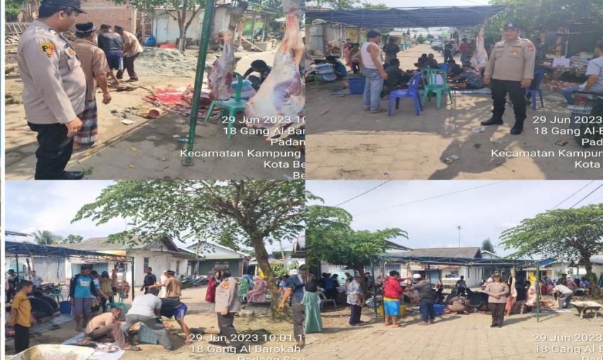 Polsek KSKP Pulau Baai Laksanakan Pengamanan Pemotongan Hewan Qurban 