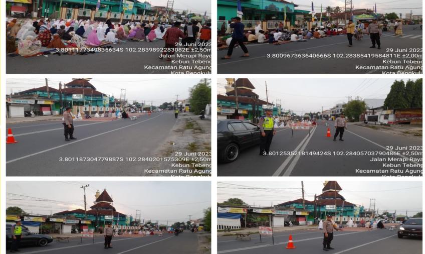 Polresta Bengkulu dan Polsek Jajaran Laksanakan Pengaman Ibadah Salat Iduladha 1444 H
