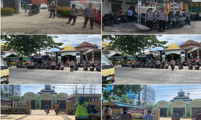 Polwan Polresta Bengkulu, Laksanakan Pengamanan Salat Jumat 