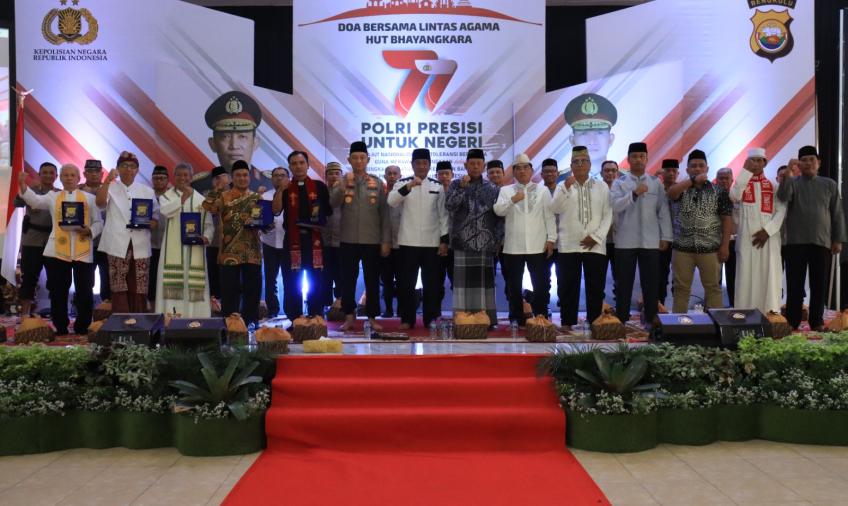 Sambut Hari Bhayangkara ke-77, Polda Bengkulu Gelar Doa Bersama Lintas Agama