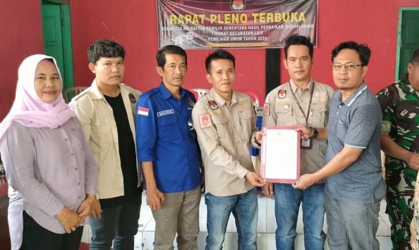 Hadiri Rapat Pleno Terbuka, Polsek Lais Monitoring Tahapan Pemilu 2024