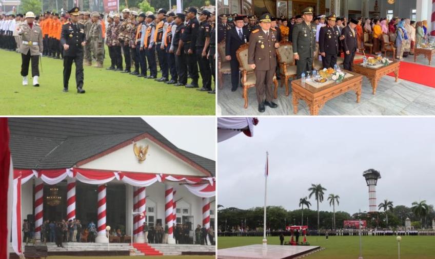 Personel Polresta Bengkulu Laksanakan Pengamanan Upacara HUT Bhyangkara Ke-77