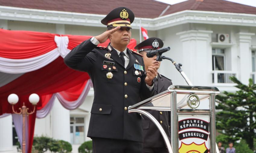 Polres Kepahiang Gelar Upacara Peringatan Hari Bhayangkara ke-77 di Lapangan Pemda