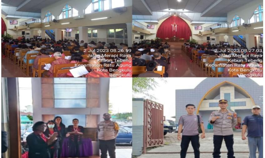 Polsek Ratu Agung Gelar Pengamanan dan Monitoring Kegaiatan Ibadah Minggu