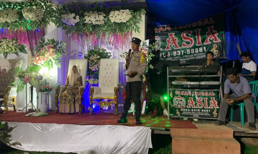 Polsek Kaur Utara Monitoring dan  Berikan Imbauan kepada Warga yang Mengadakan Acara Pesta Pernikahan