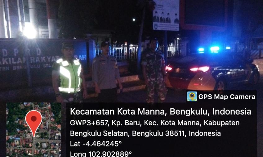 Bentuk Sinergitas Tni-Polri, Polsek Kota Manna dan Kodim 0408 BSK Patroli Bersama
