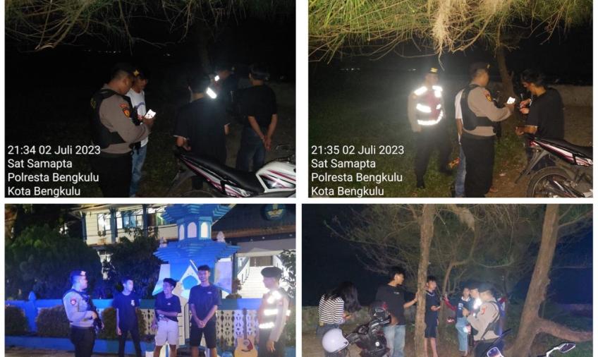 Sambangi Pemuda yang Nongkrong, Sat Samapta Polresta Bengkulu Berikan Imbaun Kamtibmas