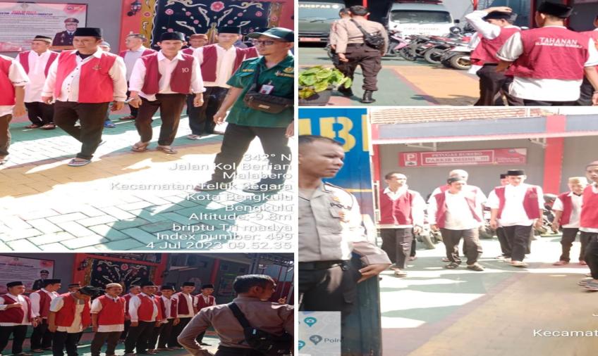 Sat Samapta Polresta Bengkulu Lakukan Pengawalan Tahanan