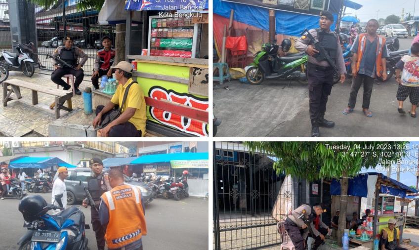 Antisipasi 3C, Polresta Bengkulu Patroli Mobiling di Pasar Minggu