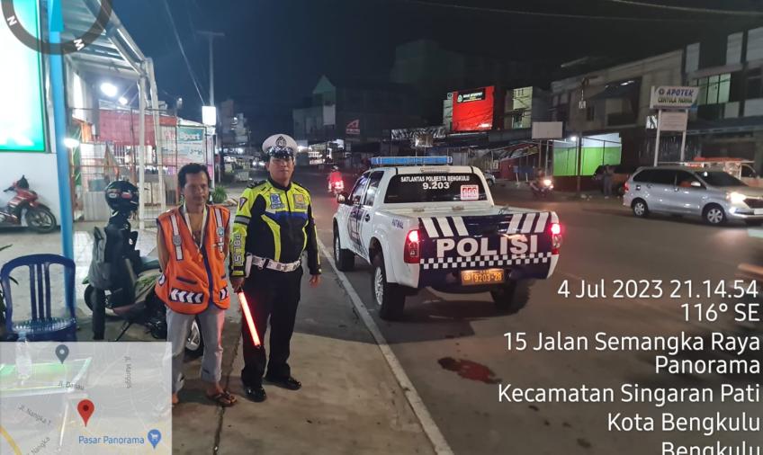 Patroli Blue Light, Sat Lantas Polresta Bengkulu Tidak Temukan Aksi Balap Liar