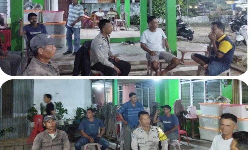 Patroli Sore Hari, Personel Polsek Teluk Segara Sambangi Warga yang Mengadakan Pesta Pernikahan