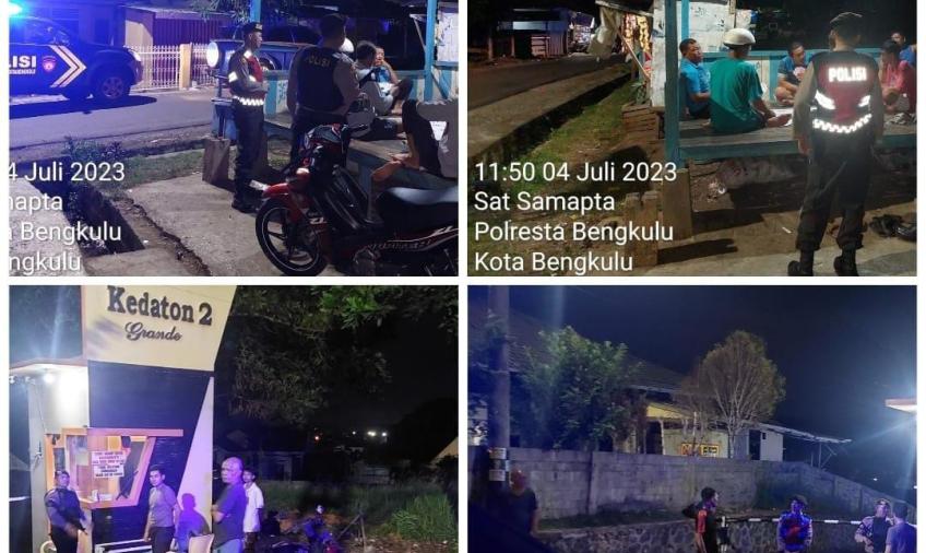 Sambangi Pos Ronda, Sat Samapta Polresta Bengkulu Sampaikan Imbaun Kamtibmas
