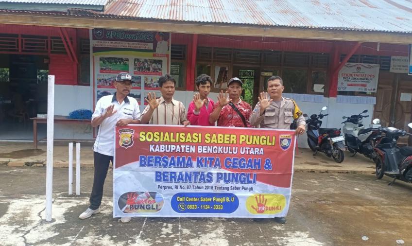 Polsek Giri Mulya Sosialisasi Saber Pungli di Desa Suka Makmur