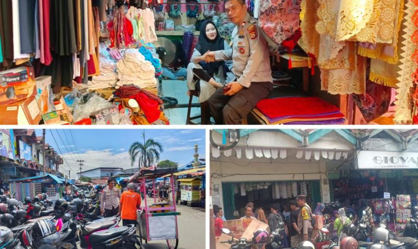 Berikan Rasa Aman, Polsek Ratu Samban Patroli Dialogis Bersama Pedagang Pasar Minggu