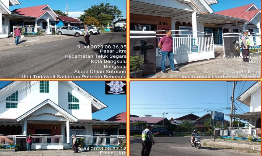 Sat Lantas Polresta Bengkulu Laksanakan Pengamanan dan Turlalin di Gereja St Yohanes