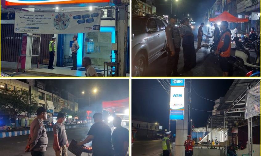 Sambangi Objek Vital, dan Pusat Keramaian Polsek Ratu Samban Gelar Patroli 