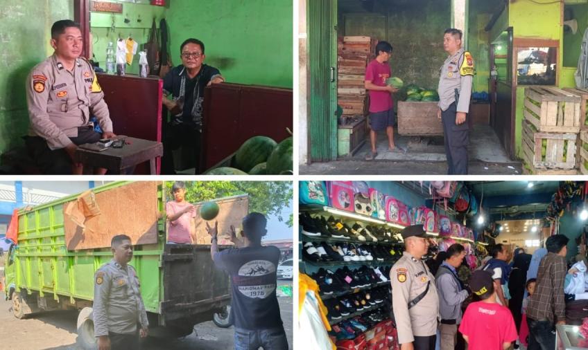 Patroli, Polsek Ratu Samban Sambangi Pedagang dan Pengunjung Pasar Minggu