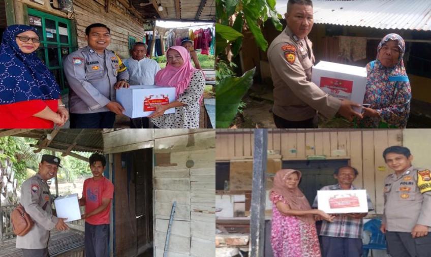 Polresta Bengkulu dan Polsek Jajaran Bagikan Sembako kepada Warga Kurang Mampu