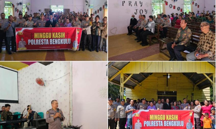 Polresta Bengkulu Minggu Curhat Bersama Jemaat Gereja Gekari Rehobot Bengkulu