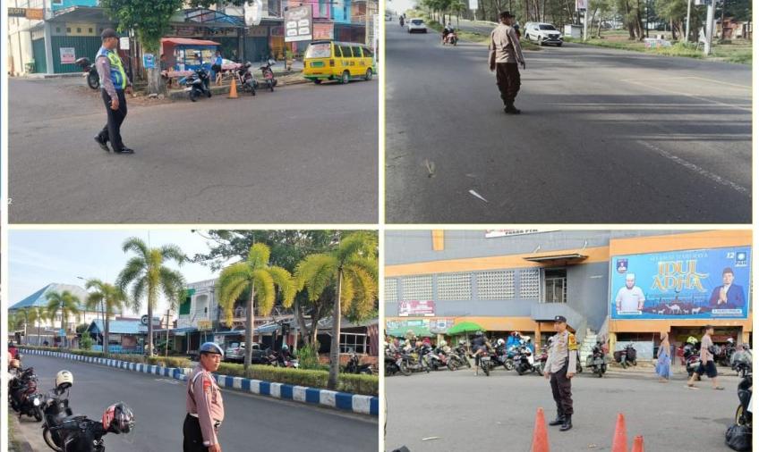 Wujudkan Kamseltibcar, Polsek Ratu Samban Gelar Pengaturan Lalin