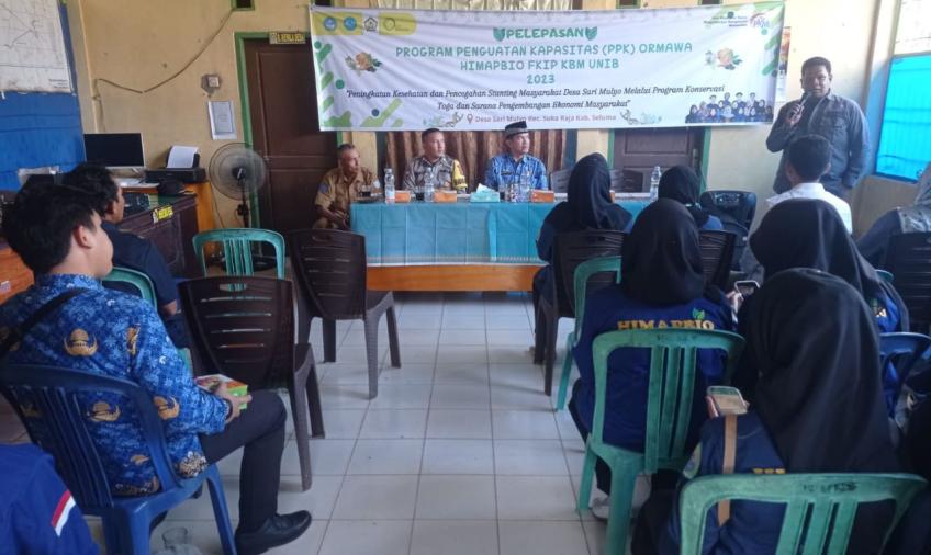 Bhabinkamtibmas Polsek Sukaraja Hadiri Pelepasan PPK Ormawa Himapbio FKIP KBM UNIB 2023