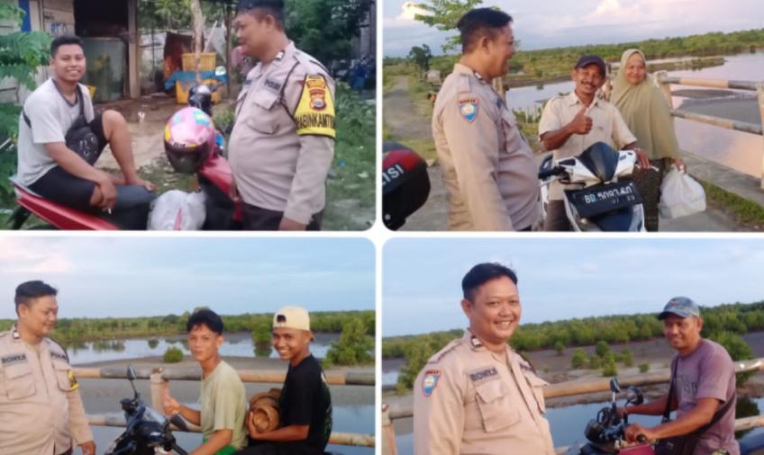 Sambangi Warga Bangkahan Kelurahan Teluk Sepang, Bhbainkamtibmas Sampaikan Imbauan
