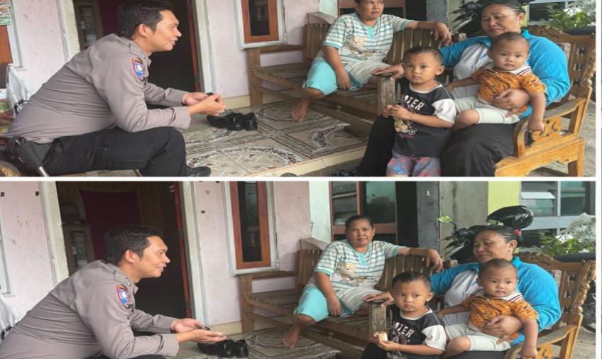 Sambangi Warga Kebun Beler, Brigpol Eki Sampaikan Imbauan Kamtibmas