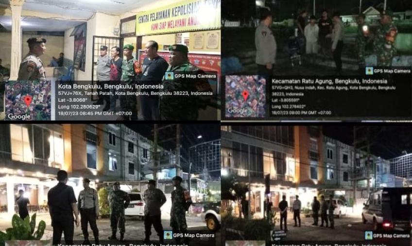 Perkuat Sinergitas, Polsek Ratu Agung Patroli Gabungan Bersama Koramil 407-05