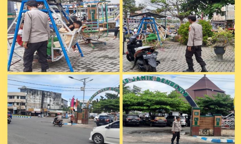 Patroli Mobiling, Sat Sampta Polresta Bengkulu Berikan Pengamanan Salat Jumat