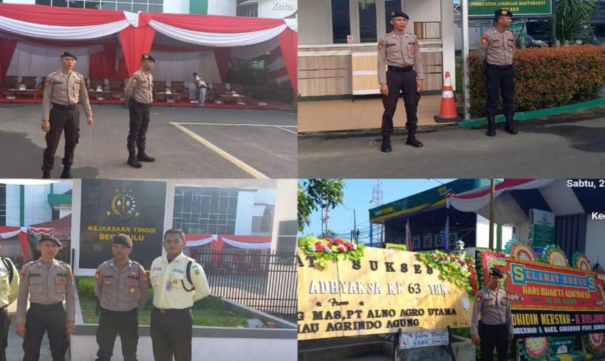 Sat Samapta Polresta Bengkulu, Berikan Pengamanan Upacara Peringtan Hari Bhakti Adhyaksa ke 63