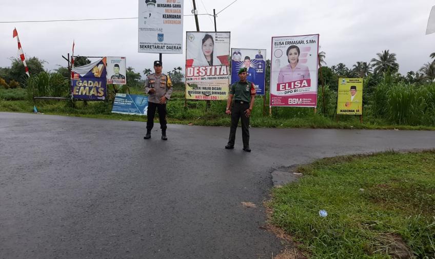 Sinergi, Bhabinkamtibmas dan Babinsa Sambang Desa dan Pengamanan Bersama