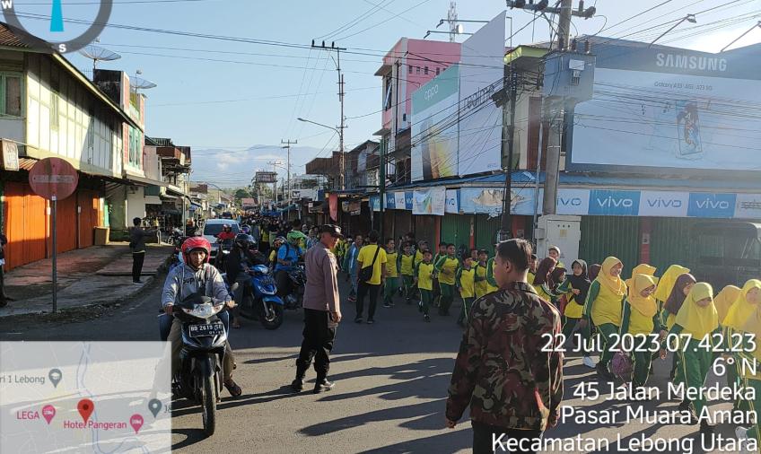 Polres Lebong Berikan Pengamanan Jalan Sehat Menyambut Musda Muhammadiyah dan Aisyiyah Lebong