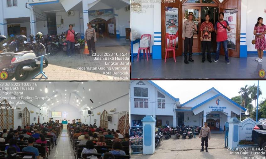 Pengamanan Gereja Rutin, Polsek Gading Cempaka Wujudkan Ibadah yang Kondusif dan Aman