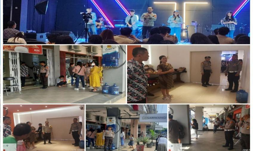 Ibadah Minggu Umat Kristiani, Polsek Ratu Samban Berikan Pengaman di Gereja GBI Sariwangi Suprapto