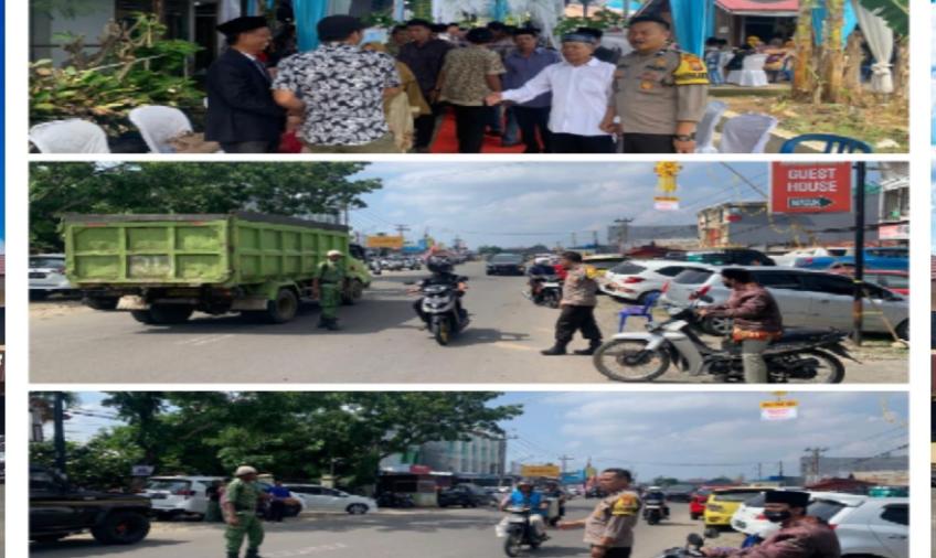 Sambangi Resepsi Pernikahan Warga Binaannya, Bhabinkamtibmas Polsek Muara Bangkahulu Sampaikan Imabauan Kamtibmas