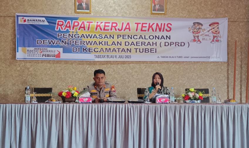 Sinergi Pengamanan Pemilu, Kapolsek Lebong Atas Hadiri Rakernis Pengawasan Pencalonan DPRD