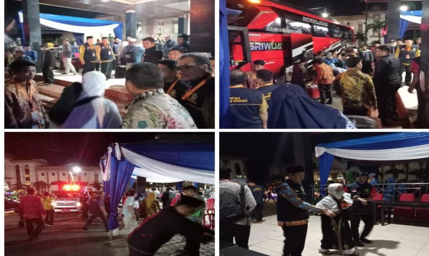 Bentuk Kehadiran Polri di Tengah Masayarakat, Polresta Bengkulu Berikan Pengamanan Kepulangan Jemaah Haji Provisi Bengkulu Kloter 2 dan Kloter 8