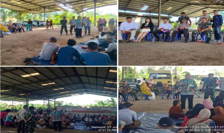 Pastikan Kegiatan Berjalan Aman, Bhabinkamtibams Polsek Selebar Lakukan Pengamanan Kegiatan Koordinasi Penggunaan Tanah Milik PT Hasfram