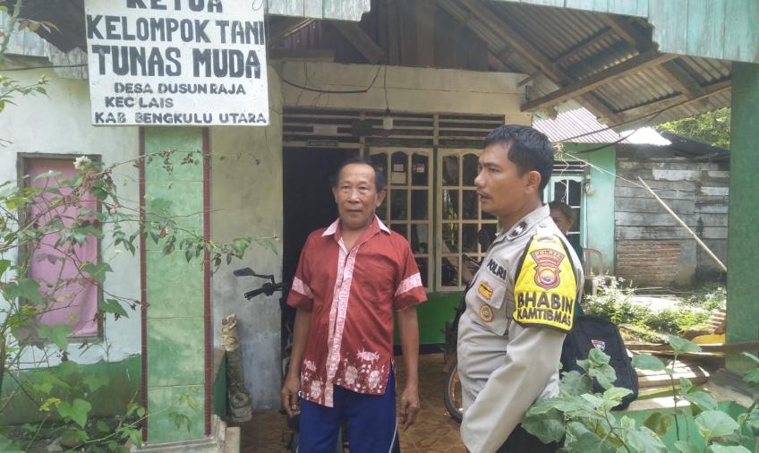 Dukung Ketahanan Pangan, Bhabinkamtibmas Sambangi Kelompok Tani