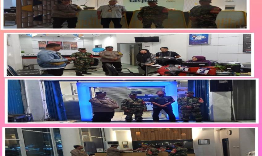 Patroli Gabungan di Malam Hari, TNI-Polri Teluk Segara Berikan Imbauan Kamtibmas kepada Warga