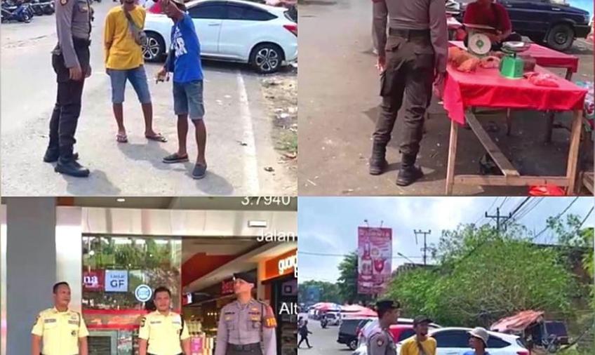 Patroli di Siang Hari Personel Sat Samapta Polresta Bengkulu Sampaikan Imbauan Kamtibmas