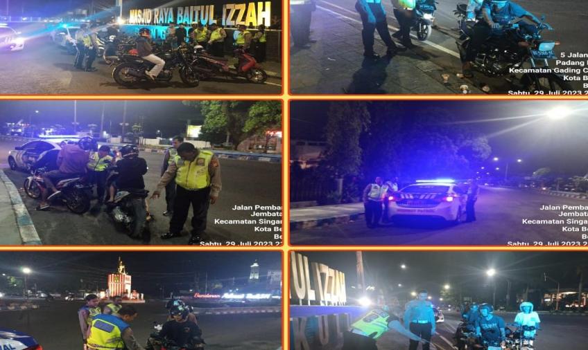 Patroli Rutin Cegah dan Tindak Kegiatan Aksi Balap Liar, Polresta Bengkulu Amankan 4 Unit Kendaran