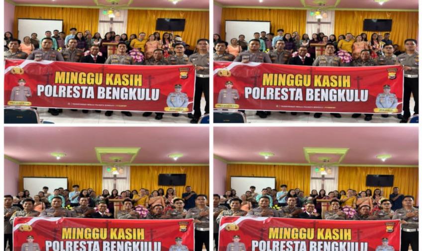 Minggu Kasih, Polresta Bengkulu Sasar Jemaat Gereja GSJA Hebron