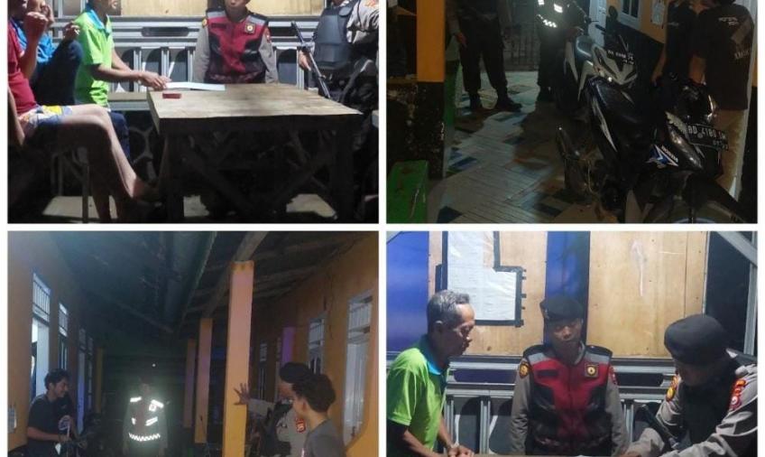 Sambangi Penghuni Kost dan Pos Ronda, Sat Samapta Patroli Sampaikan Imbauan Kamtibas