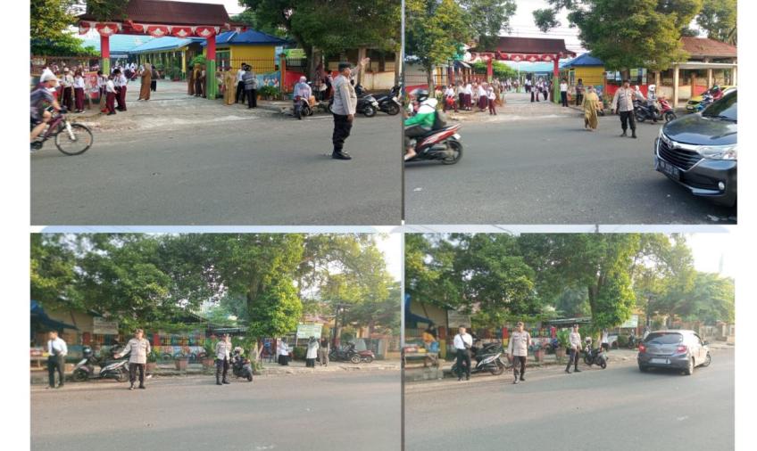 Personel Polresta Bengkulu Gelar Pengaturan Lalin di TK Pertiwi dan SDN 09 Kota Bengkulu